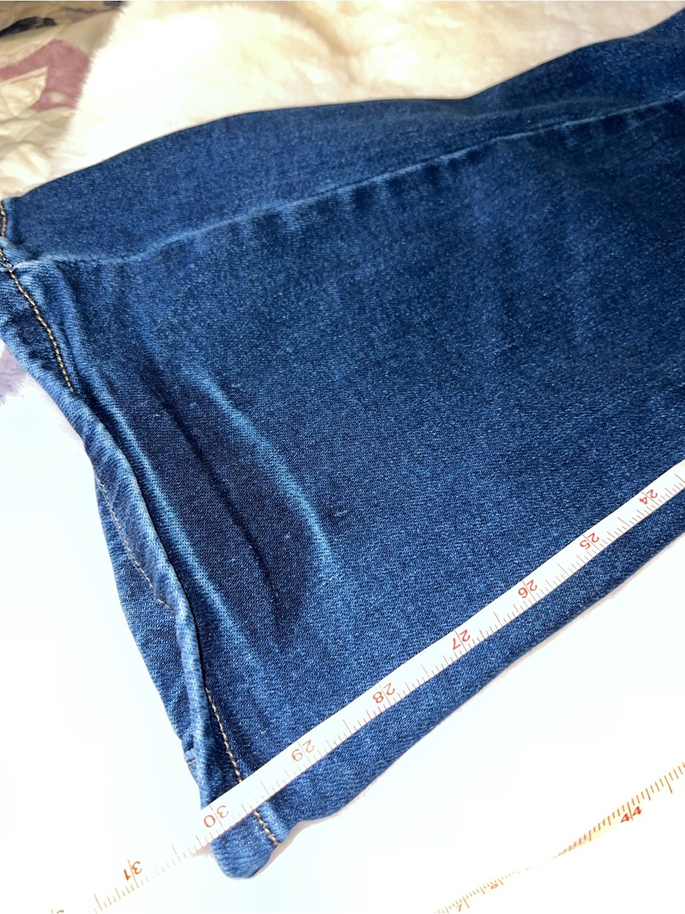 Navy Flare Jeans with Subtle Wash - Picture 6 of 6
